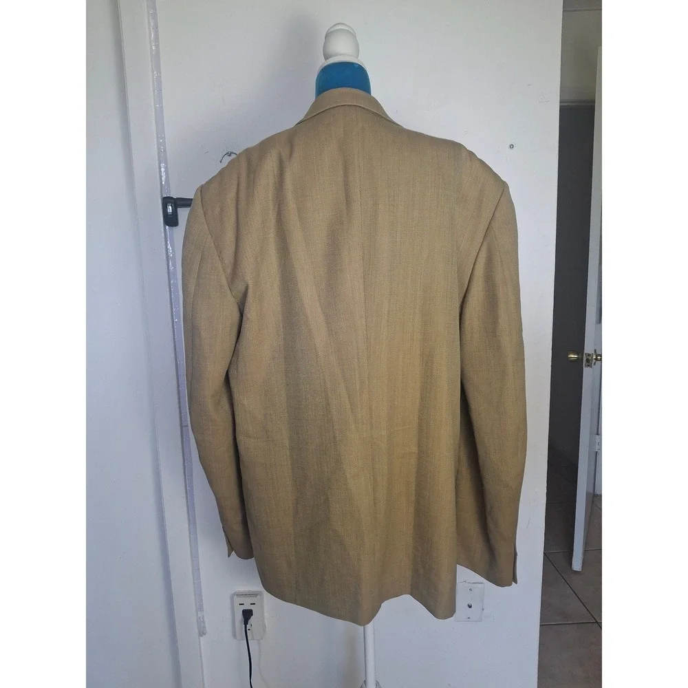 John Custom Tailoring Mens Tan Two Button Blazer Sport Coat Jacket South Miami